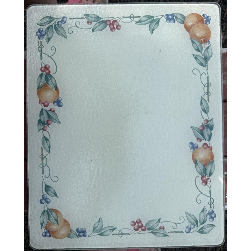 Corelle‎ Coordinates ABUNDANCE Pattern 12x15 Glass Cutting Board Counter Saver